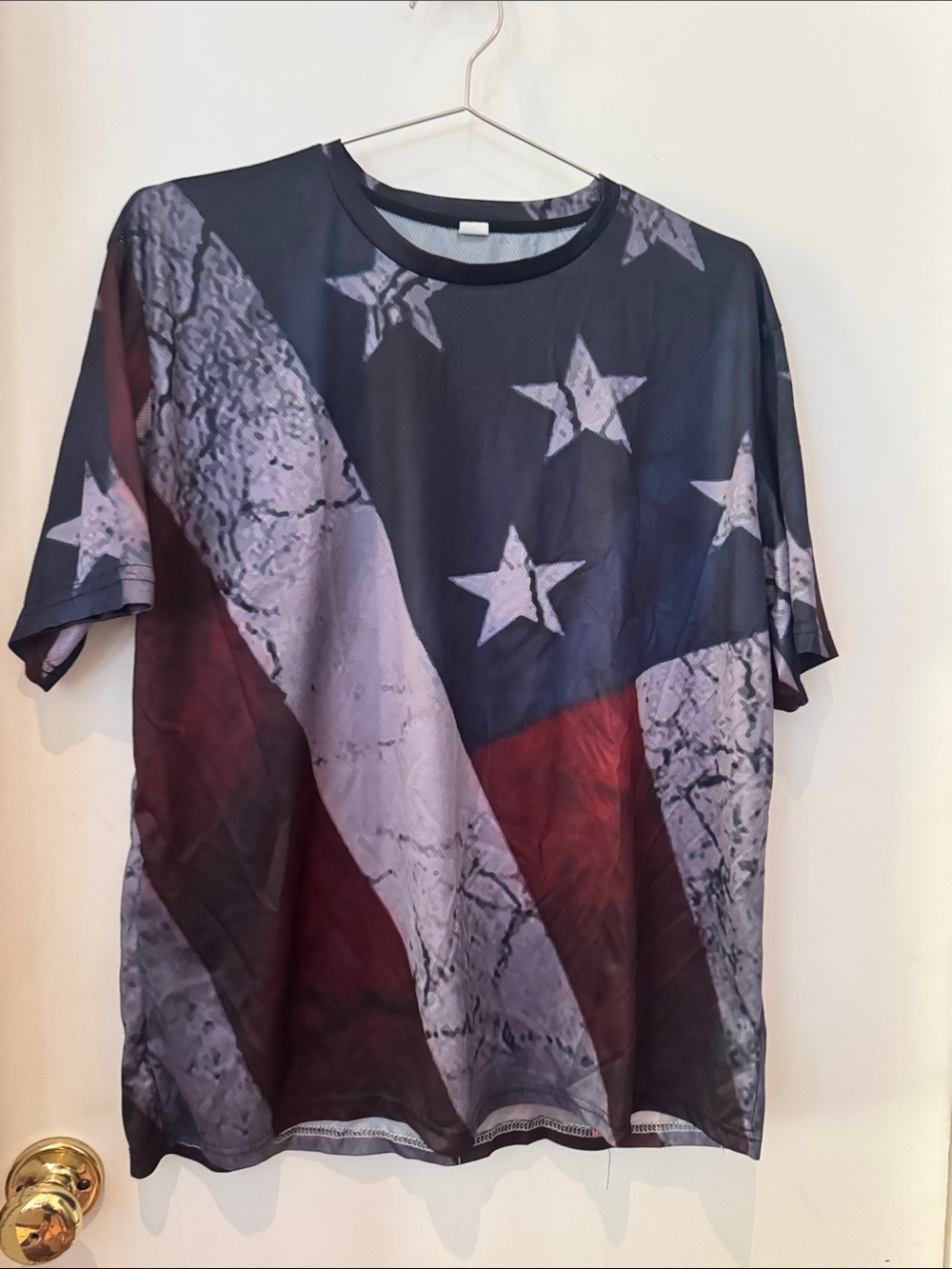 Men's Short-Sleeve Flag Graphic Tee - Navy, Red & Gray
